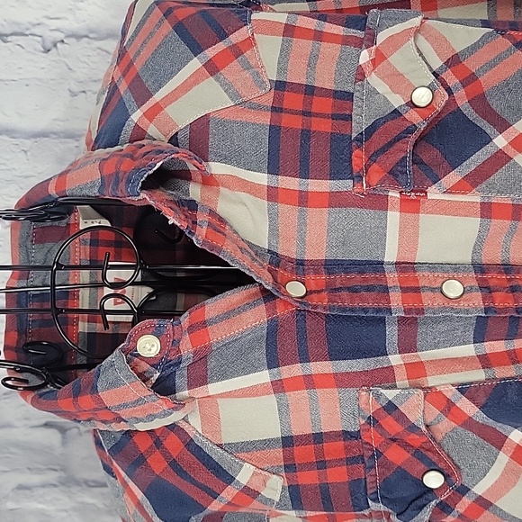 Levi's Red and Blue Plaid Casual Button Down Shirt Medium - Picture 2 of 11